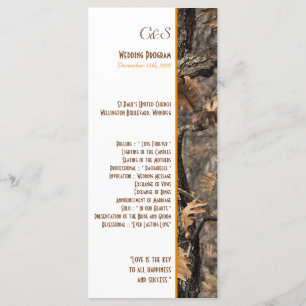 Hunter's Camo Chic Wedding Programs Programme