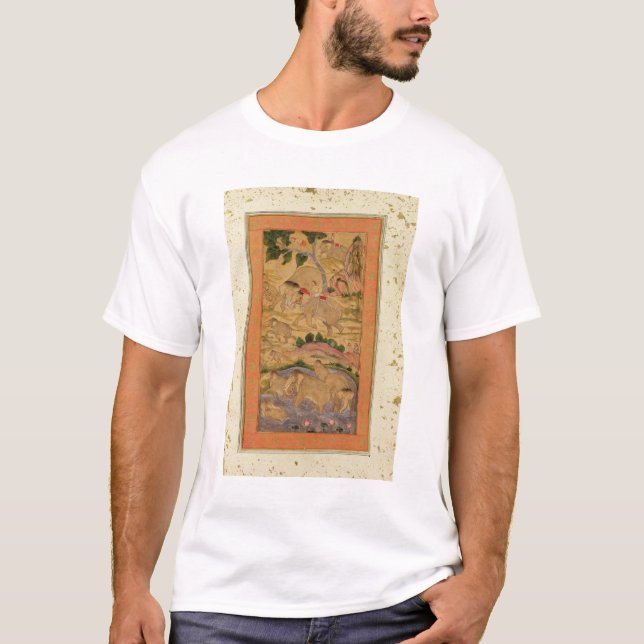 Hunters Capturing Elephants, from the Large Clive T-Shirt (Front)