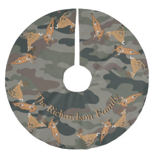 Hunters Deer and Camo YOUR NAME Tree Skirt