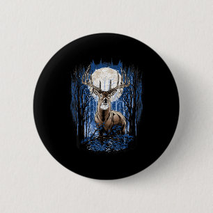 Hunters Deer Hunting Big Whitetail Buck  6 Cm Round Badge