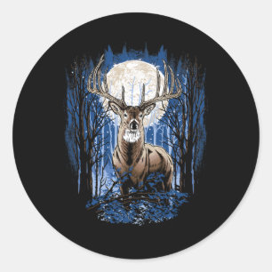 Hunters Deer Hunting Big Whitetail Buck  Classic Round Sticker