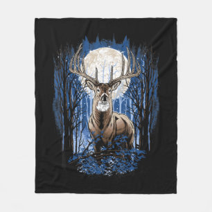 Hunters Deer Hunting Big Whitetail Buck  Fleece Blanket