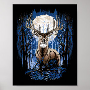 Hunters Deer Hunting Big Whitetail Buck Poster