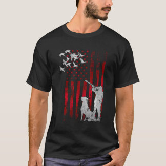Hunters Distressed Patriotic American Usa Flag Duc T-Shirt