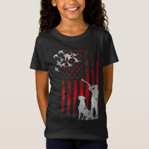 Hunters Distressed Patriotic American USA Flag Duc T-Shirt