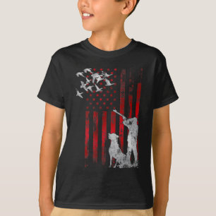 Hunters Distressed Patriotic American USA Flag Duc T-Shirt