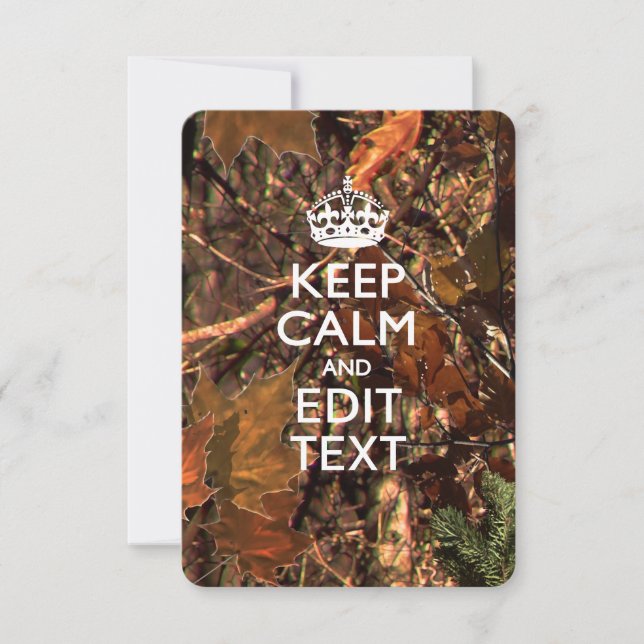 Hunters Fall Camouflage Keep Calm Your Text (Front)