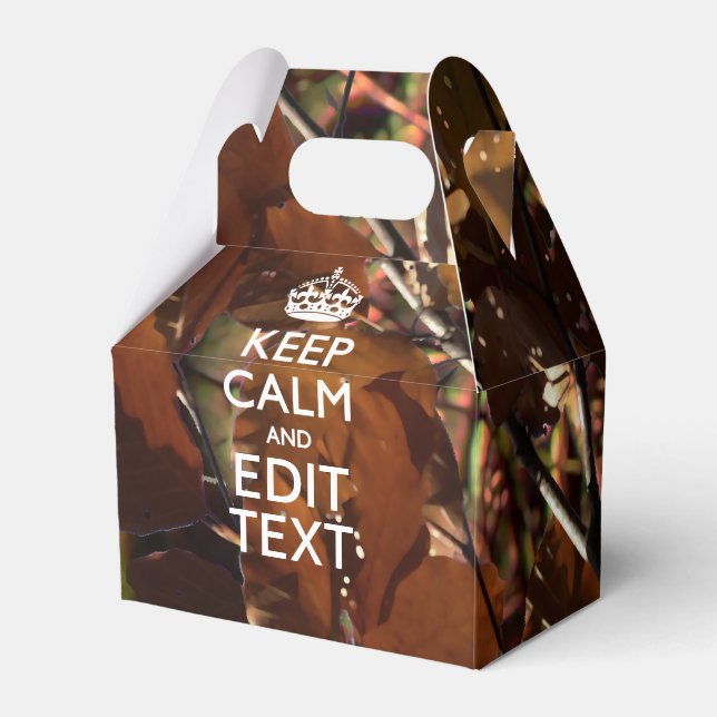 Hunters Fall Camouflage Keep Calm Your Text Favour Box (Front Side)