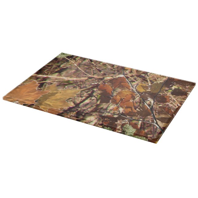 Hunter's Fall Nature Camo Camouflage Painting Cutting Board (Corner)