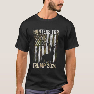 Hunters For Trump 2024 President Camouflage Deer E T-Shirt