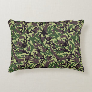 Hunters Green Camo Pattern Decorative Cushion