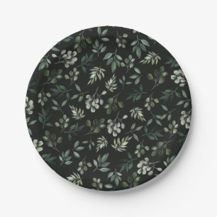 Hunters green leafy rustic square paper coaster pa plate