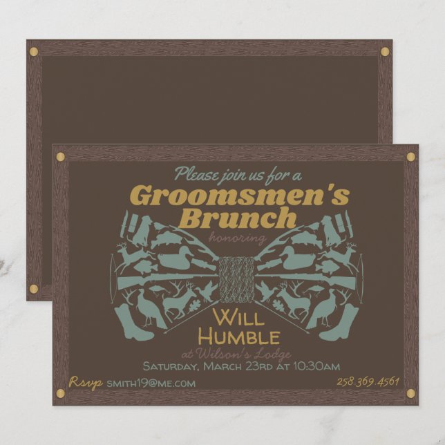 Hunter's Groomsmen's Brunch Invitation (Front/Back)