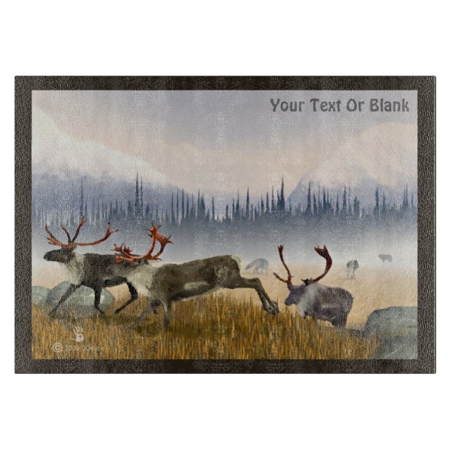 Hunters In The Mist (Caribou) Cutting Board (Front)