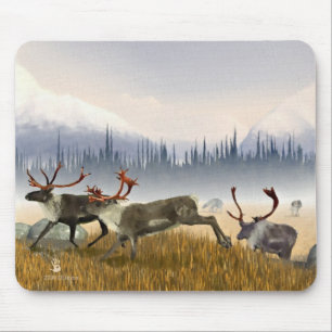 Hunters In The Mist (Caribou) Mouse Mat