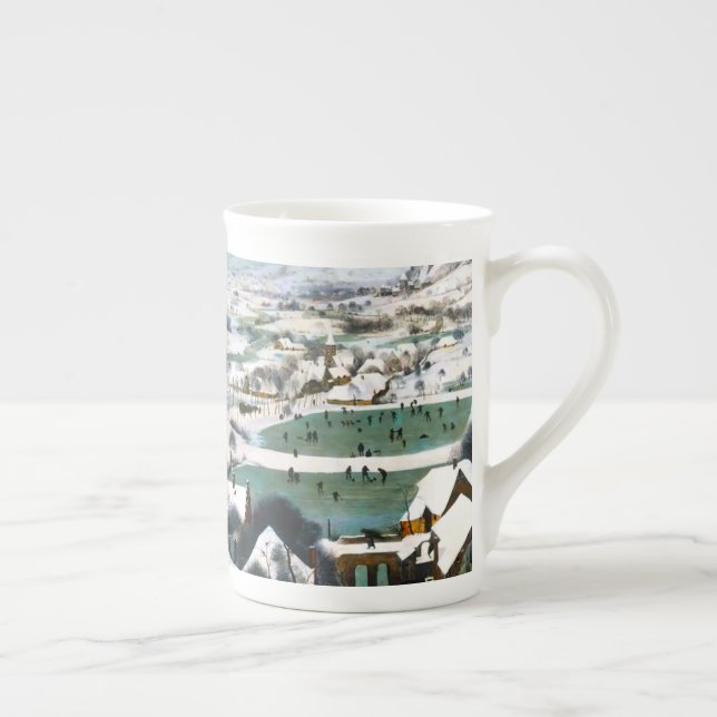 Hunters in the Snow Landscape Pieter Bruegel Bone China Mug (Right)