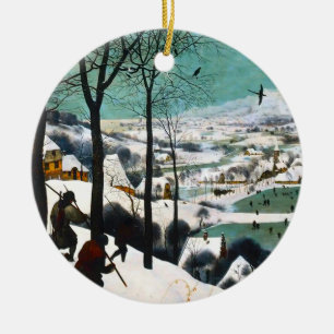 Hunters in the Snow Landscape Pieter Bruegel Ceramic Tree Decoration