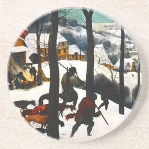 Hunters in the Snow Landscape Pieter Bruegel Coaster