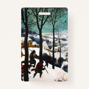 Hunters in the Snow Landscape Pieter Bruegel ID Badge
