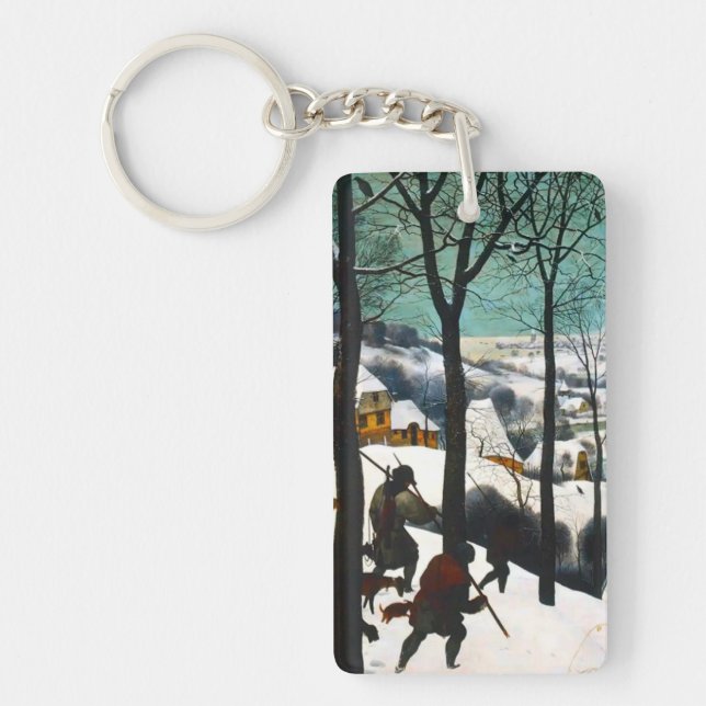 Hunters in the Snow Landscape Pieter Bruegel Key Ring (Front)