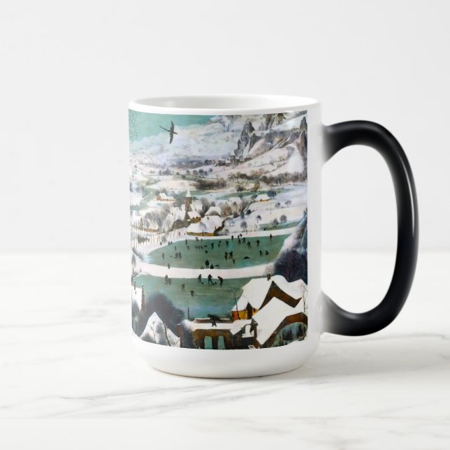 Hunters in the Snow Landscape Pieter Bruegel Magic Mug (Right)