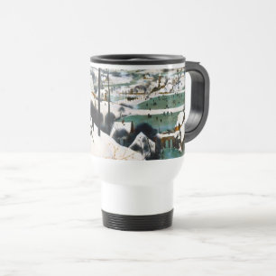 Hunters in the Snow Landscape Pieter Bruegel Travel Mug