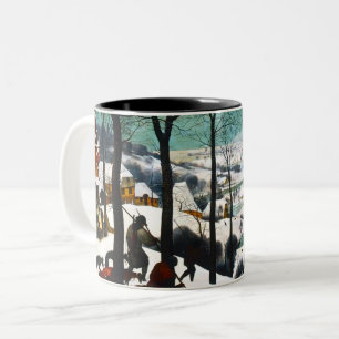 Hunters in the Snow Landscape Pieter Bruegel Two-Tone Coffee Mug
