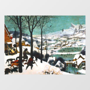 Hunters in the Snow Landscape Pieter Bruegel Window Cling