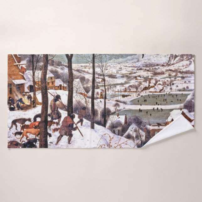 Hunters in the Snow, Pieter Bruegel the Elder Bath Towel (Bath Towel)