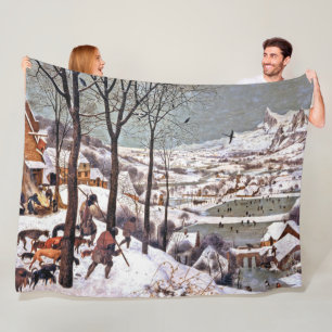 Hunters in the Snow, Pieter Bruegel the Elder Fleece Blanket