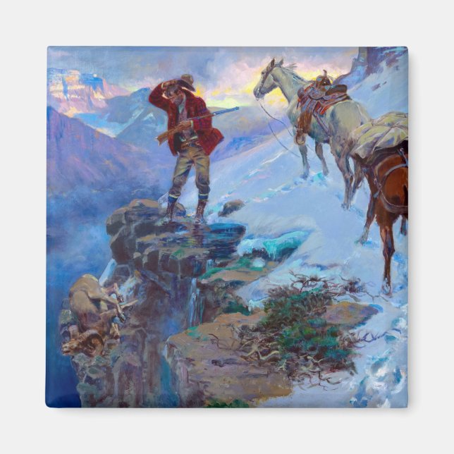 Hunter's Luck by Charles Marion Russell Magnet (Front)