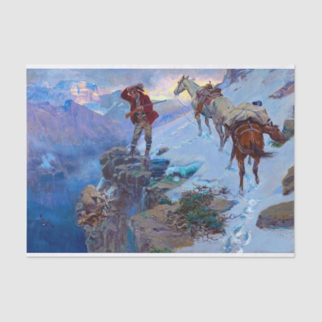 Hunter's Luck by Charles Marion Russell Tissue Paper (Front)