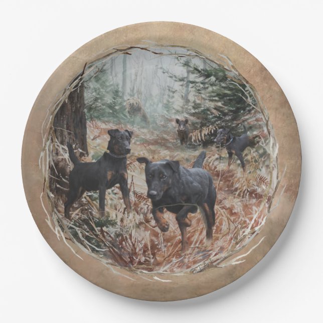 Hunters , partners for life Jagdterrier Paper Plat Paper Plate (Front)