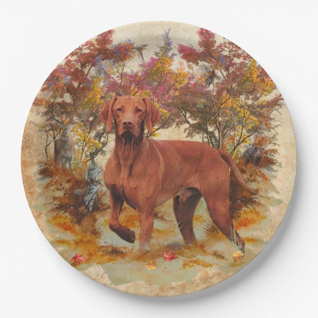 Hunters , partners for life  Vizsla  paper plates (Front)