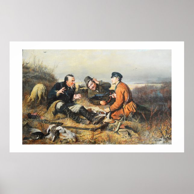 Hunters taking a break poster (Front)