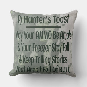 Hunter's Toast Funny Green Camouflage Cushion