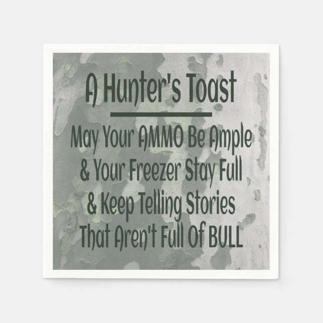 Hunter's Toast Funny Green Camouflage Napkin (Front)