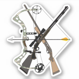 Hunting, 14" x 14" Custom-Cut Vinyl Stickers