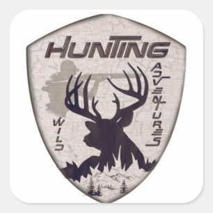 Hunting adventures square sticker