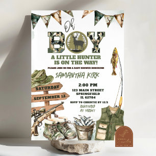 Hunting and Fishing Camo Baby Shower Invitation