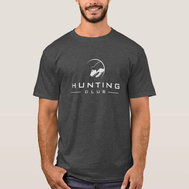 Hunting And Fishing Hobby With Dog Logo T-Shirt (Front)