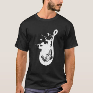 Hunting And Fishing Hook Deer Wildlife Nature Fish T-Shirt