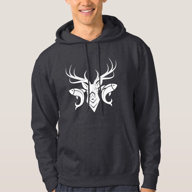 Hunting and Fishing Life Hoodie, Flag Design Hoodie (Front)