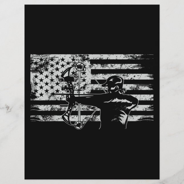 Hunting Archer American Flag  Bowhunting Hunt Flyer (Front)