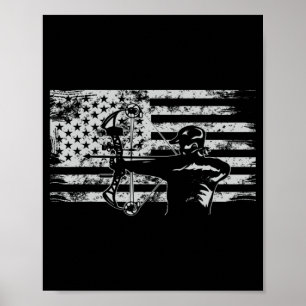 Hunting Archer American Flag Bowhunting Hunter Me Poster