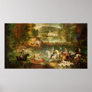 Hunting at the Saint-Jean Pond in the Forest Poster
