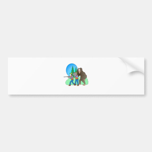 Hunting Bigfoot Bumper Sticker (Front)