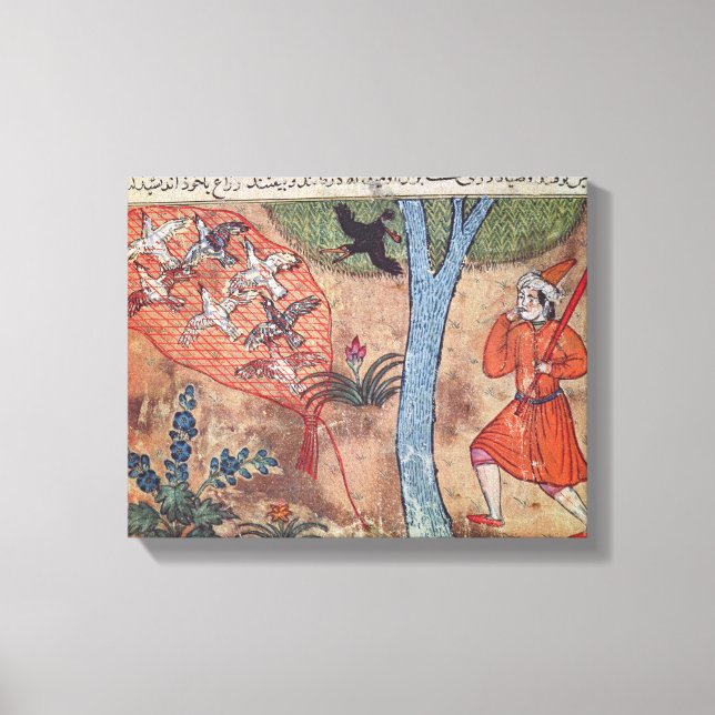 Hunting Birds, from 'The Book of Kalila and Canvas Print (Front)