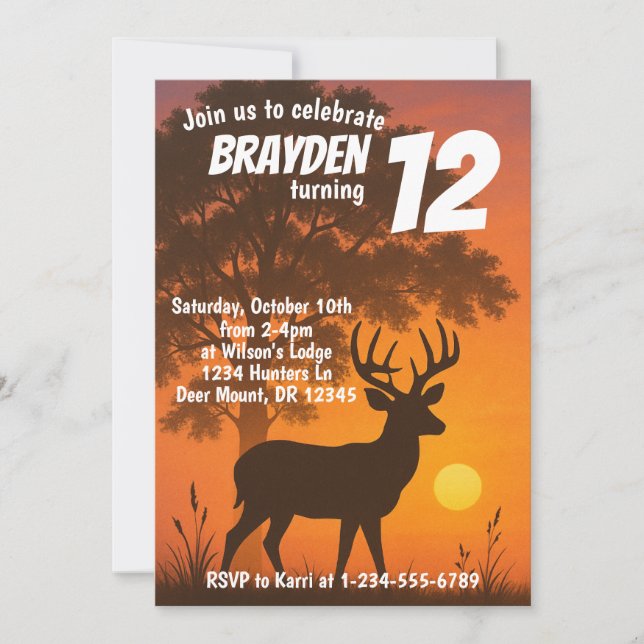 Hunting birthday invitation (Front)