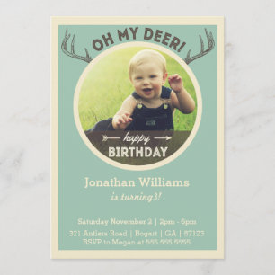 Hunting Birthday Invitation for Baby or Children